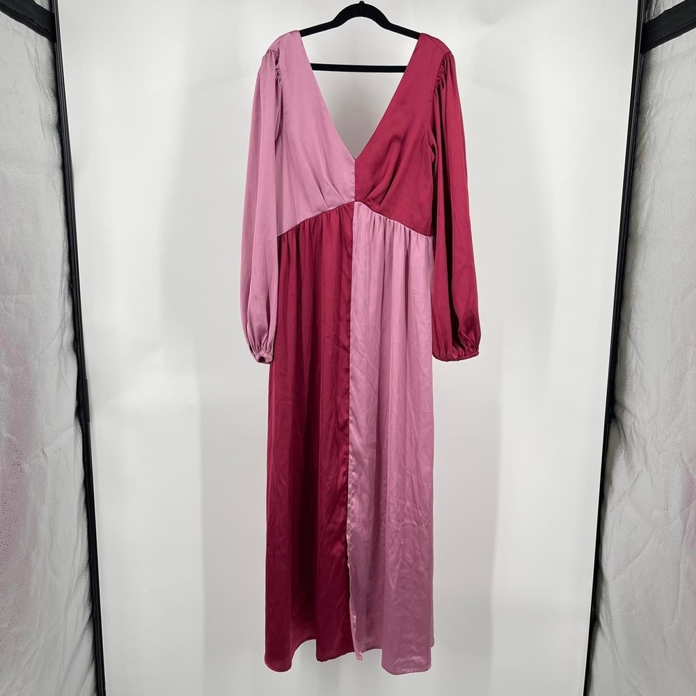 Anthropologie Porridge Renaissance Colorful Maxi Dress V Neck Puff Sleeve XS